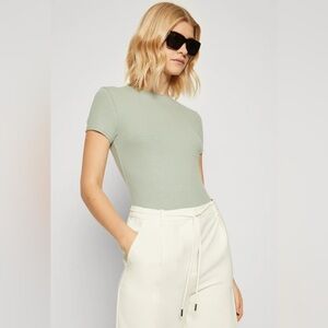 Abercrombie and Fitch green ribbed tee